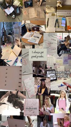 a collage of photos with people working on laptops and writing in notebooks