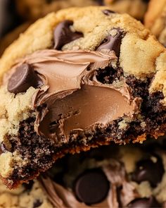 a chocolate chip cookie with a bite taken out