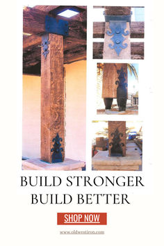 an advertisement for the build strong project with images of wooden structures and text that reads, build strong