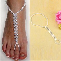 Brand New In Package! White Bead And Faux Pearl Anklet With Attached Toe Ring. Tags: Foot Jewelry Sandals Accessories Accessory Feet Fashion Fashionable Trendy Outfit Beach Sand Tropical Feminine Adjustable Jewelry For Summer Party, Summer Party Toe Ring Jewelry, Elegant Beaded Summer Anklets, Elegant Beaded Metal Anklet, Silver Beaded Anklets For Summer, White Toe Ring For Party, White Toe Ring Anklets For Party, White Jewelry For Summer Party, Summer Silver Beaded Jewelry