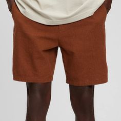 7" Linen-Cotton Easy Shorts With E-Waist Color-Henna Brown Size Small Smooth Linen-Cotton Knit Shorts. Elasticized Waist With Interior Drawcords. Button Closure, Zip Fly. Front Slant Pockets. Back Welt Pockets. 55% Flax (Linen), 45% Cotton Casual Gap Bottoms With Built-in Shorts, Gap Casual Shorts With Elastic Waistband, Gap Shorts With Elastic Waistband, Brown Relaxed Fit Cotton Shorts, Gap Cotton Shorts With Elastic Waistband, Brown Cotton Bermuda Bottoms, Brown Cotton Bermuda Shorts, Brown Knee-length Shorts With Pockets, Casual Brown High-waisted Shorts