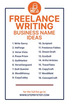 Freelance Writing Business Name Ideas Writing Business, Freelance Writing