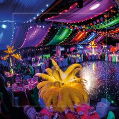 an image of a party with lights and decorations