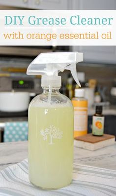 diy grease cleaner with orange essential oil