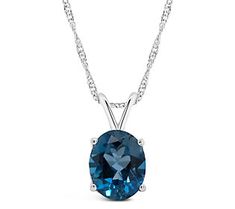 An uncomplicated design that delivers a pretty pop of color, this London blue topaz pendant swings sweetly from a Singapore chain. Blue Topaz Pendant Necklace, Oval Pendant Necklace, Liquid Silver, Blue Topaz Pendant, Topaz Pendant, Ring Men, Blue Pendant, Pendant With Chain, Oval Pendant