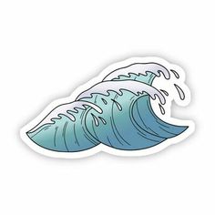 the great wave sticker on a white background