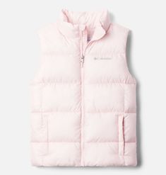 Packed with recycled synthetic insulation, this is the perfect puffer vest for cold, dry winters. Handy zippered pockets keep your phone and other items close from trail to town. Cute Christmas Pajamas, Shoes Guide, Kitty Clothes, Columbia Girls, Pink Vest, School Clothes, Cute Preppy Outfits, Clothes Ideas, Costume Outfits