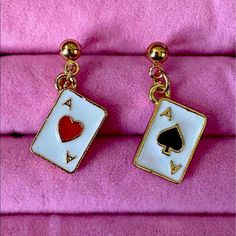 Brand New And Never Used. Message Me If You Want To Combine Orders So You Only Pay Shipping Once! Fairytale Earrings, Card Earrings, Alice Costume, Black Drop Earrings, Wedding Earrings Studs, Wedding Studs, Medium Hoop Earrings, Triangle Earrings Stud, Gold Face