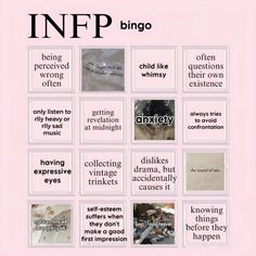 #infp #bingo #mbti Infp Bingo, Cute Pink Journal, Infp Mbti, Infp T Personality, Enfp Enfj, Bingo Sets, Infp Personality Type, Pink Journal, Enneagram 4