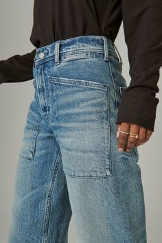 Shop Lucky Brand today to find this LUCKY LEGEND CROP WIDE LEG at a great price. Find iconic American style with a modern twist at Lucky Brand today. Wide Leg Jeans Outfit, Jeans Outfit, Dress Codes, Denim Shirt, Vintage Denim, Denim Wash, Wide Leg Jeans, American Style