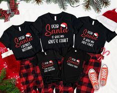 Dear Santa Group Shirts, Santa Shirt, Christmas Family Shirts, Christmas Family Matching, Christmas Quotes Shirts, Xmas Tee, Christmas Shirt -READ BEFORE ORDERING- Note: -The design is made of DTF (Direct-to-Film) print. -All of our sizes are unisex sizing which you can refer to the size chart for the exact measurements. Sizes may differ for different brands. -Please do not hesitate to contact us regarding questions about the items (sizes, shirt colors, design font colors, etc.) -Please note tha Christmas Quote Shirts, Quotes Shirts, Family Matching Christmas, Xmas Tees, Santa Shirt, Santa Shirts, Group Shirts, Xmas Shirts, Family Christmas Shirts