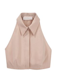 crop. Shirts Crop Tops, Silk Crop Top, Shirts Crop, Silk Sleeveless Top, Trendy Blouses, Trendy Blouse Designs, Crop Top Outfits, Sleeveless Crop Top, Shirts Blouses