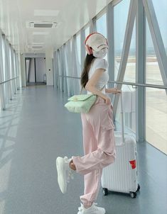 Airport Outfit Korean, Ootd Korean, Outfit Korean Style, Korean Photo, Outfit Korean