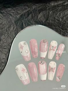 Nails Reference, Light Pink Aesthetic, Coquette Nail, Aesthetic Nail, Fake Nails Designs, Manicure Inspiration, Stylish Nails Designs