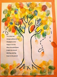 a child's art project with an image of a tree and words on it