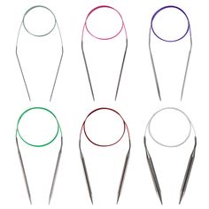 four pairs of scissors with different colored handles