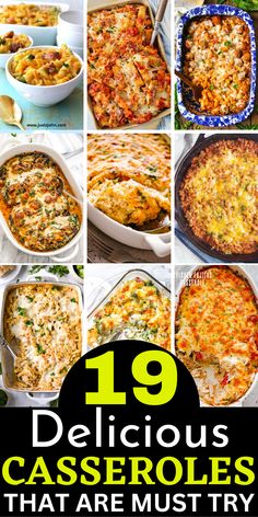 19 Easy casserole recipes you'll love. Easy main dish casserole recipes. Healthy make ahead casserole ideas. Main Dish Casserole Recipes, Easy Main Dish Casseroles, Casserole Recipes Healthy, Cauliflower Broccoli Casserole, Best Casserole Recipes, Casserole Ideas, Best Casserole, Campbells Recipes, Main Dish Casseroles