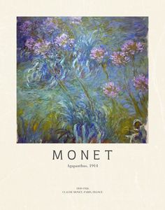 the front cover of monet magazine, featuring flowers and plants in watercolors