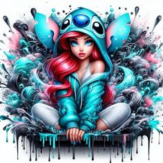 Alternative Disney Princesses, Asymmetrical Pattern, Alternative Disney, Cholo Art, Disney Princess Artwork, Stitch Character