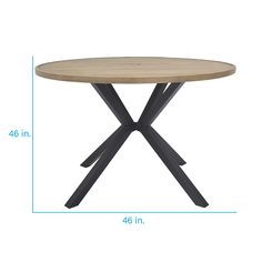 a table with measurements for the top and bottom, including an x - leg base