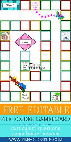 the free editable file folder game board