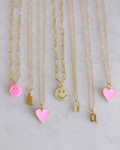 Preppy Jewlery, Preppy Accessories, Preppy Jewelry, Lovers Necklace, Smiley Faces