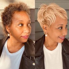 Blonde Pixie for Black Women Pixie For Black Women, Short Hairstyles For Black Women, Easy Curls, Natural Hair Short Cuts, Blonde Pixie Haircut, Blonde Pixie Cuts, Short Straight Hair, Short Black Hairstyles, Pixie Haircuts