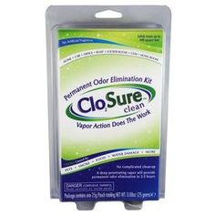 a close up of a package of closure cleaner