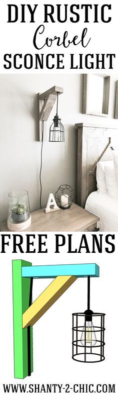 an image of a bed with the words free plans on it and a photo of a nightstand