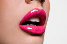 Hot Pink Lips, Neon Makeup, Pink Lipstick, Perfect Pink, Glossy Lips