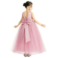 Light Pink Flower Girl Dress, Flower Girl Dresses Pink, Gowns For Wedding, Christmas Bridesmaids, Wedding Communion, Satin Flower Girl, Satin Flower Girl Dress, Pageant Gown, Pink Flower Girl Dresses