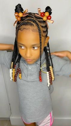 Pre K Graduation Hairstyles Black, Braids And Beads, Kids Braids