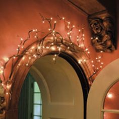 Lighted Willow Garland - Electric-Iron Accents Branch Arch Wedding, Twig Garland, Willow Garland, Wedding Reception Entrance, Waterfall Lights, Rice Lights, Diy Wedding Arch, Electric Plug, Lighted Wreaths