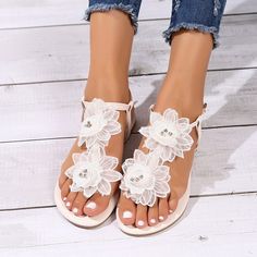 Category:Wedding Shoes,Sandals; Upper Materials:PU; Season:Summer; Heel Type:Flat Heel; Gender:Women's; Type:Wedding Sandals,Bridal Shoes,Bridesmaid Shoes; Style:Minimalism,Bohemia,Casual; Heel Height(inch):<1; Outsole Materials:Rubber; Occasion:Party,Daily,Beach; Closure Type:Loafer; Pattern:Embroidered; Listing Date:01/24/2024; Production mode:External procurement; 2024 Trends:Boho Beach; Size chart date source:Provided by Supplier. Boho Sandals For Wedding, Boho Wedding Shoes Heels Brides, Bridal Shoes Flats Sandals Summer, Boho Bridesmaid Sandals, Bridal Shoes Flats Sandals Beach, Wedding Shoes Sandals For Bride, Bridesmaid Shoes Flat, Wedding Shoes For Bride, Wedding Shoes Sandals