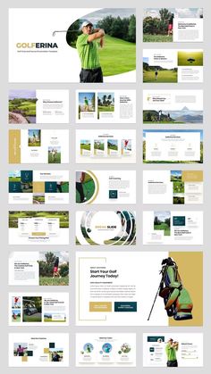 the golf presentation is shown with many different images and text, as well as an image of