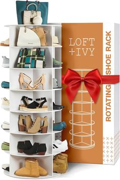 PRICES MAY VARY. Never lose track of your favorite shoes again. This 360-degree rotating shoe tower holds up to 28 pairs, keeping them organized and easily accessible. With a compact, spinning design, this lazy susan shoe rack allows efficient storage, keeping your shoes visible and within reach. Say goodbye to cluttered floors with this stylish shoe carousel that displays your collection while keeping your space neat. The rotating shelf organizer lets you view your entire shoe collection at onc Wood Shoe Organizer, Revolving Shoe Rack, Lazy Susan Shoe Rack, Spinning Shoe Rack, Shoe Carousel, Rotating Shelf, Spinning Organizer, Shoe Tower, Rotating Shoe Rack