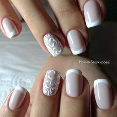 Wedding Day Nails, Bridal Nails Designs, French Manicure Designs, Wedding Nails French, Bridal Nail Art, Nagellack Trends, July Wedding, Wedding Blue, Wedding Nails Design