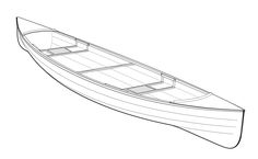 a line drawing of a canoe