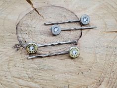 Bullet hair pins are a fun way to show your shooting status while being stylish and functional too! They are popular for the young ladies too! A great gift idea for a young girl that is learning to hunt or shoot! Hair pins are constructed of silver plated copper, mounted with stainless steel bezels where we nestle a low cut bullet casing. We don't flat mount the bullets because of our attention to quality and detail. The bezels give a much more finished look both framing the casings on the front Silver Jewlery, Bullet Casing, Bullet Jewelry, Shotgun Shell, Survival Tips, Diamond Crystal, Blacksmithing, Low Cut, Hair Pins