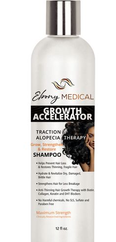 PRICES MAY VARY. ACHIEVE THICKER, FULLER HAIR - Ebony Medicals anti hair-thinning alopecia shampoo reduces hair thinning by promoting hair strength and thickness with increased volume and reducing breakage STRONGER HAIR - Stimulates, nourishes and supports scalp and hair follicle. Strengthens follicles and helps reduce breakage-induced thinning. Helps hair look thicker, fuller, and shinier IMPROVED APPEARANCE - No more thinning hair, patchy bald spots and dry scalp. Our anti-hair thinning shampo Hair Growth Product, Hair Growth Therapy, Traction Alopecia, Stop Hair Breakage, How To Grow Your Hair Faster, Shampoo For Thinning Hair, Hair Control, Amazing Hair, Hair Breakage