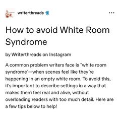 an article about how to avoid white room syndrome