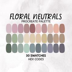 the swatches for floral neutrals are all different colors