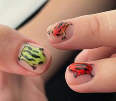 Jordan Nails, Frog Nail Art, Octopus Nails, Cute Simple Nails, Nails Today, Minimal Nails, School Nails, Animal Nails