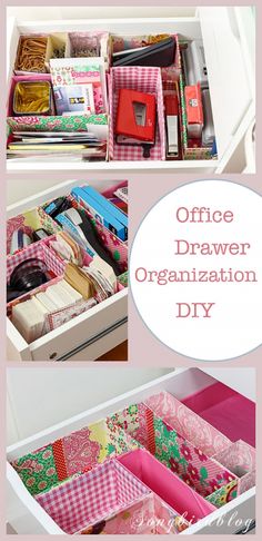 office drawer organization diy with pink and white drawers