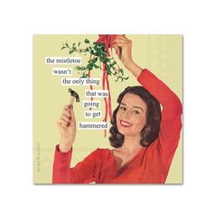 a woman holding up a plant with the words, the mistle was it's only trying that was going to get hammerer