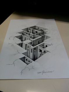 a drawing of a house on top of a table