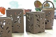 Slab Pottery Ideas For Beginners: 30 Ideas To Get You Started Ceramic Lantern, Painting Texture, Hand Built Pottery