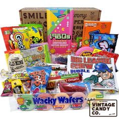 the variety of candy wafers is displayed in front of an advertisement for gummy's