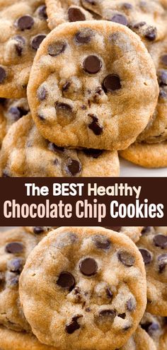 the best healthy chocolate chip cookies are made with only 3 ingredients and ready to be eaten