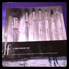 Brand New Elf Makeup Brushes You Get 7 Brush Set Are : Complexion Brush,Flawless Concealer Brush, Blending Brush, Eyeshadow C Brush , Small Angled Brush, Eyelash & Brow Wand , And Lip Defining Brush Elf Makeup Brushes, Blending Brush, Elf Makeup, Angled Brush, Concealer Brush, Makeup Brands, Makeup Tools Brushes, Brush Set, Makeup Brushes